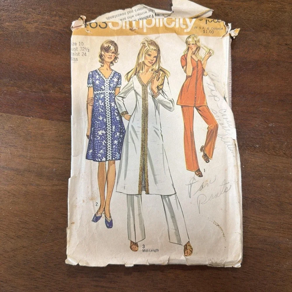Six Vintage Simplicity Patterns From The 1970S Size 10 Misses